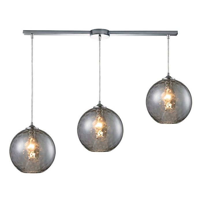 ELK Lighting Watersphere 3-Light Linear Mini Pendant, Chrome