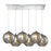 ELK Lighting Watersphere 6-Light Rectangular Pendant, Chrome