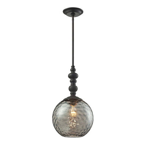 ELK Lighting Watersphere 1-Light Mini Pendant, Bronze/Hammered Smoke