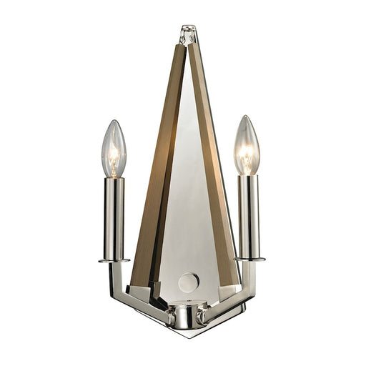 ELK Lighting Madera 2-Light Wall Lamp, Polished Nickel and Taupe