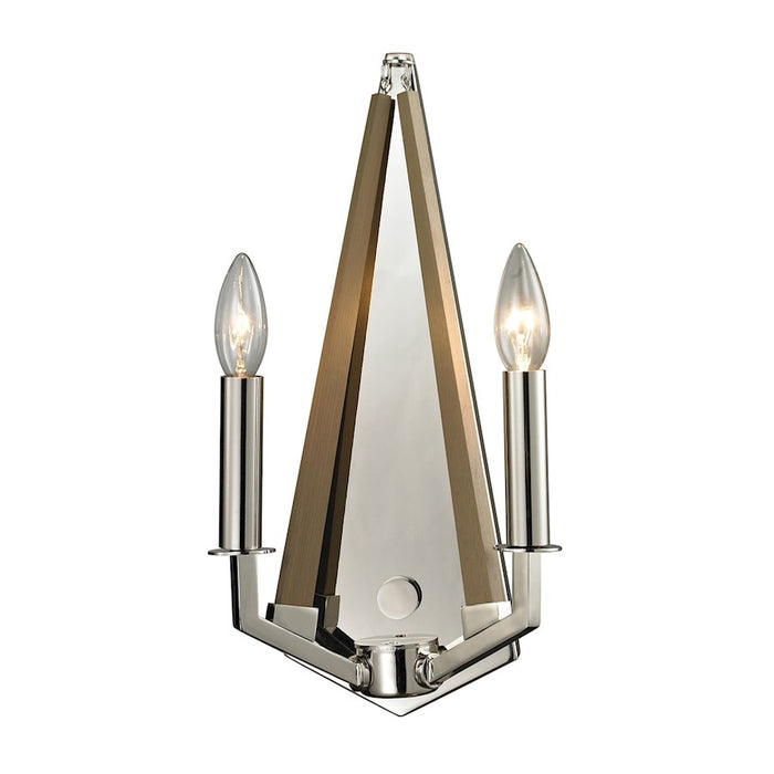 ELK Lighting Madera 2-Light Wall Lamp, Polished Nickel and Taupe