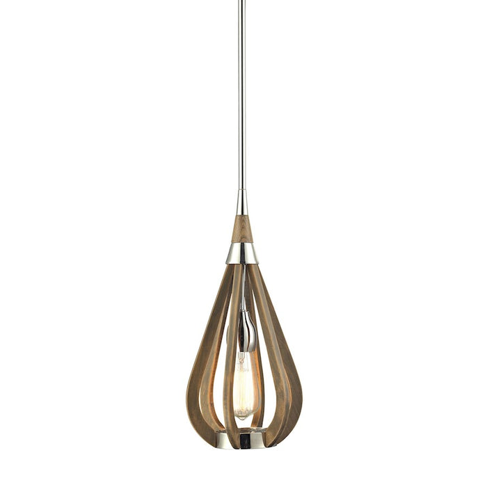 ELK Lighting Janette 1-Light Mini Pendant, Polished Nickel