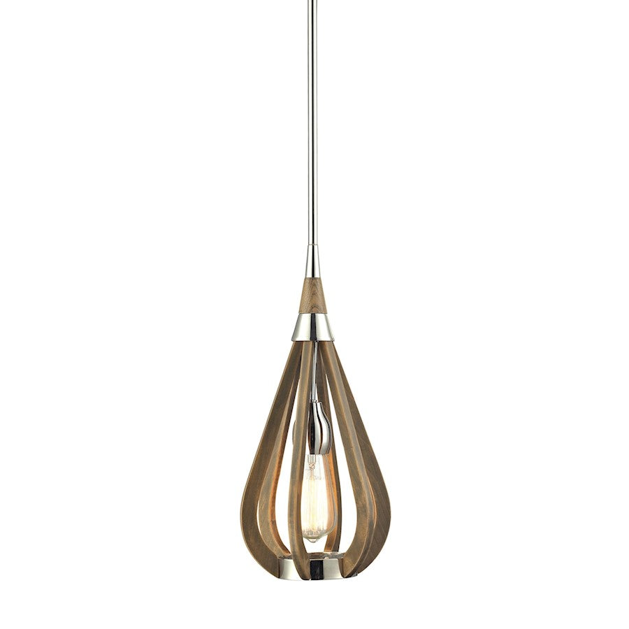 ELK Lighting Janette 1-Light Mini Pendant, Polished Nickel