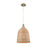 ELK Lighting Pleasant Fields 1-Light 12" Mini Pendant, Beige/Wicker