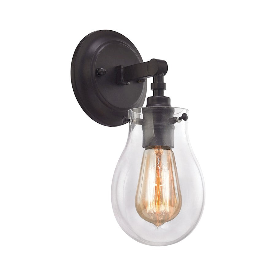 ELK Lighting Jaelyn 1-Light Wall Sconce, Oil Rubbed Bronze/Clear Glass