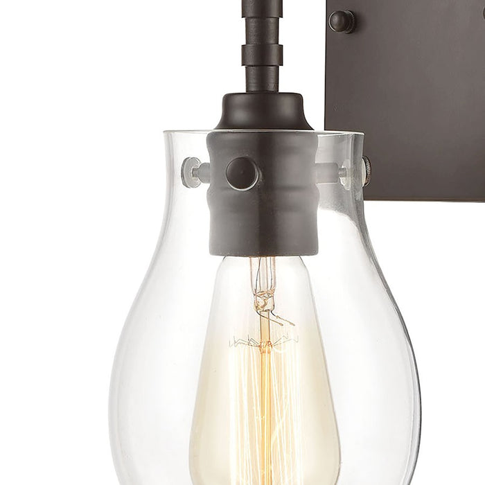 ELK Lighting Jaelyn 1-Light Sconce, Oil Rubbed Bronze/Clear Glass