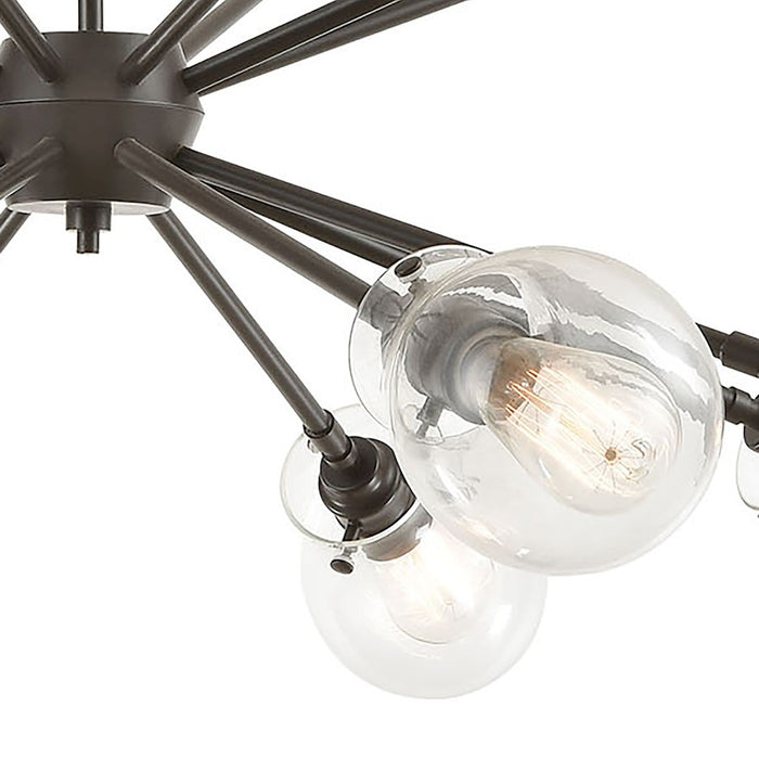 ELK Lighting Jaelyn Chandelier, Oil Rubbed Bronze/Clear Glass