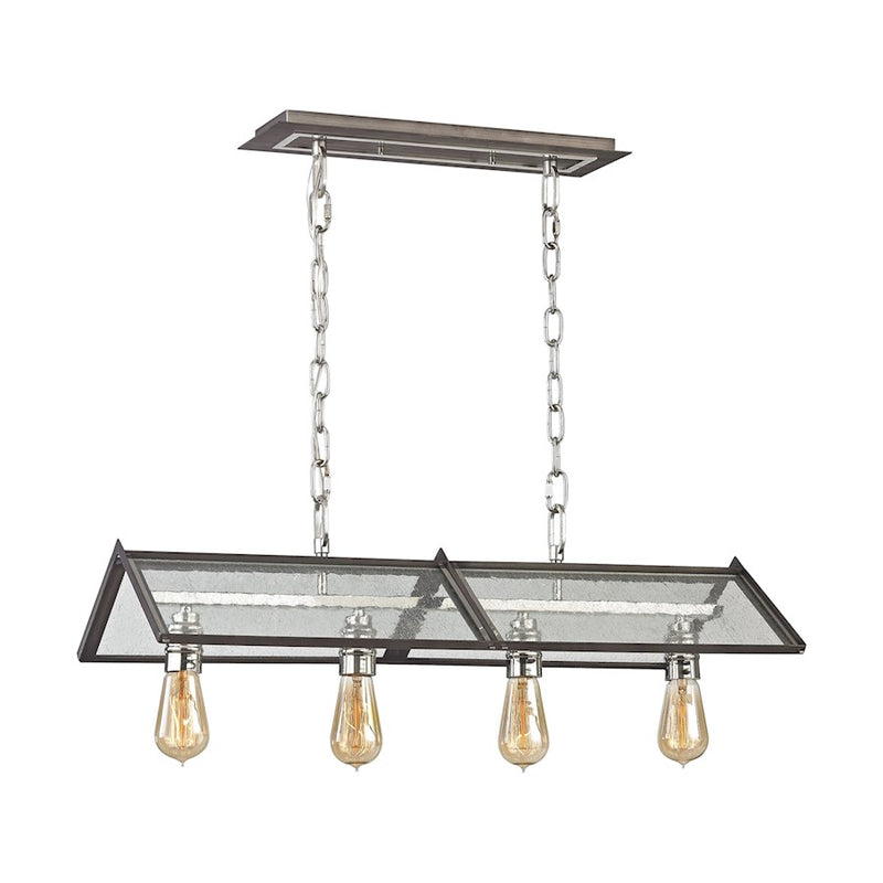 ELK Lighting Ridgeview Chandelier, Nickel & Zinc/Seedy