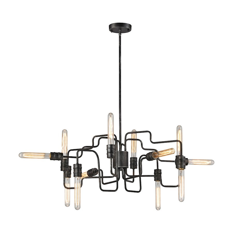 ELK Lighting Transit 12-Light Chandelier, Silvered Graphite