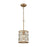 ELK Lighting Armand 1-Light Mini Pendant, Matte Gold/Clear Crystals