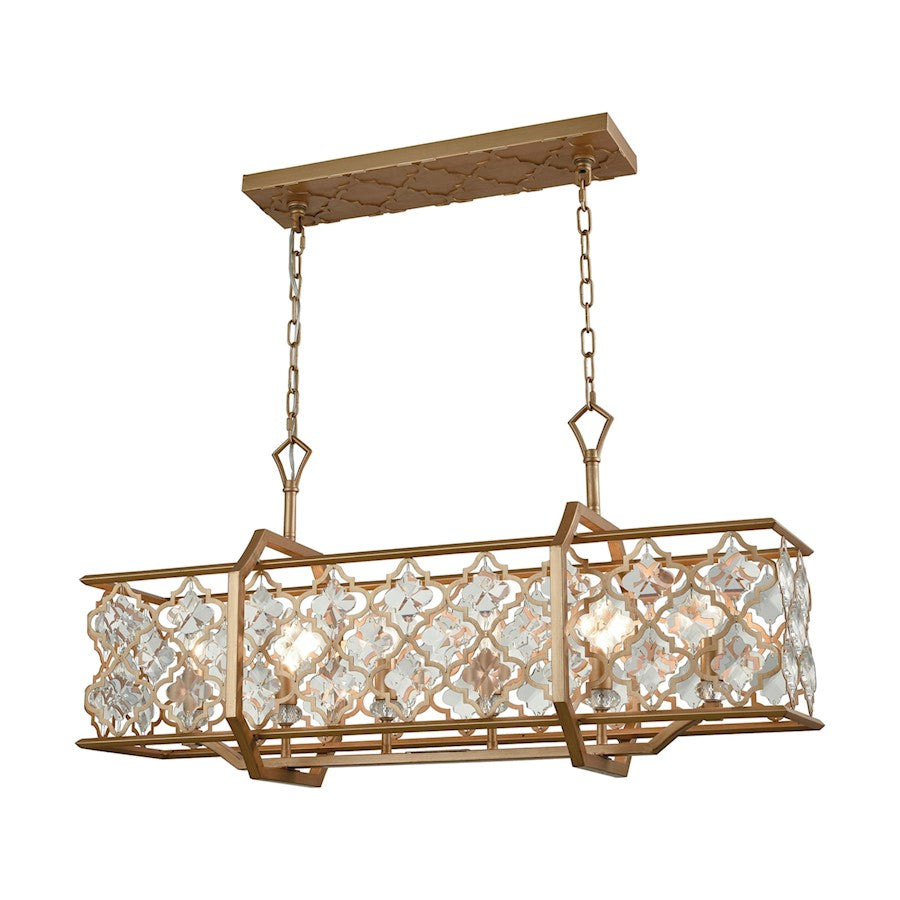 ELK Lighting Armand 6-Light Small Chandelier, Gold/Clear Crystals