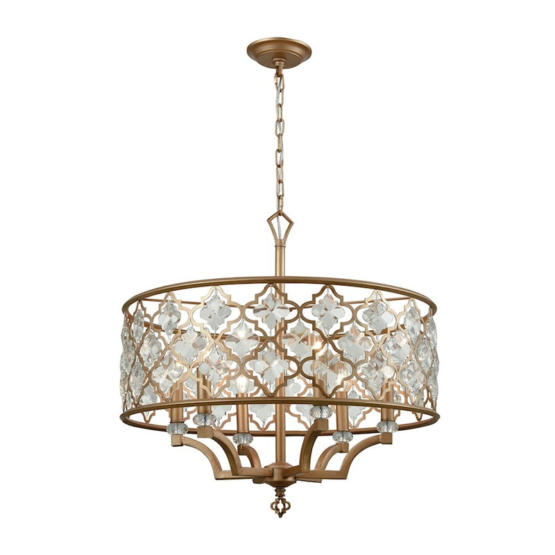 ELK Lighting Armand 6-Light Large Chandelier, Gold/Clear Crystals