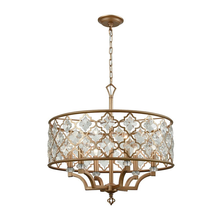 ELK Lighting Armand 6-Light Large Chandelier, Gold/Clear Crystals