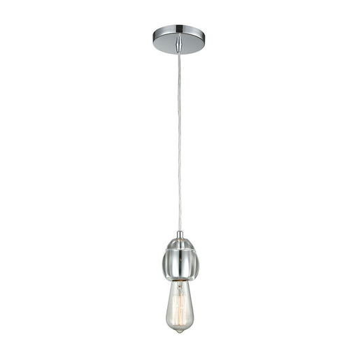 ELK Lighting Socketholder 1-Light Mini Pendant, Polished Chrome/Glass