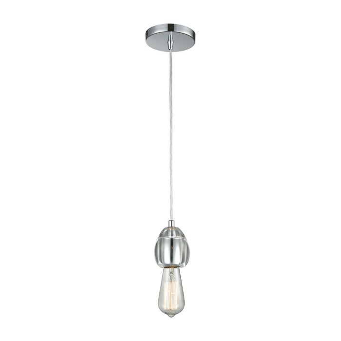 ELK Lighting Socketholder 1-Light Mini Pendant, Polished Chrome/Glass