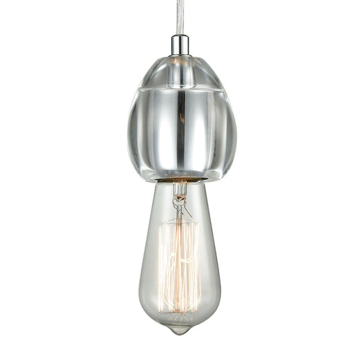 ELK Lighting Socketholder 1-Light Mini Pendant, Polished Chrome/Glass