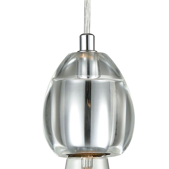 ELK Lighting Socketholder 1-Light Mini Pendant, Polished Chrome/Glass