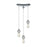 ELK Lighting Socketholder 3-Light Triangular Pendant, Chrome/Glass