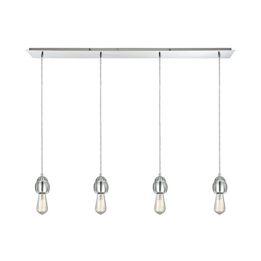 ELK Lighting Socketholder Linear LP Mini Pendant, Chrome/Glass