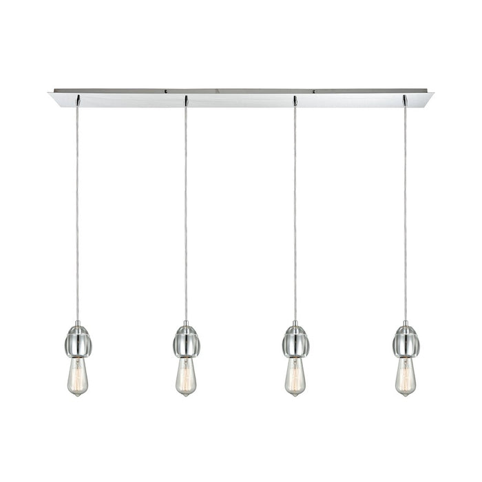 ELK Lighting Socketholder Linear LP Mini Pendant, Chrome/Glass