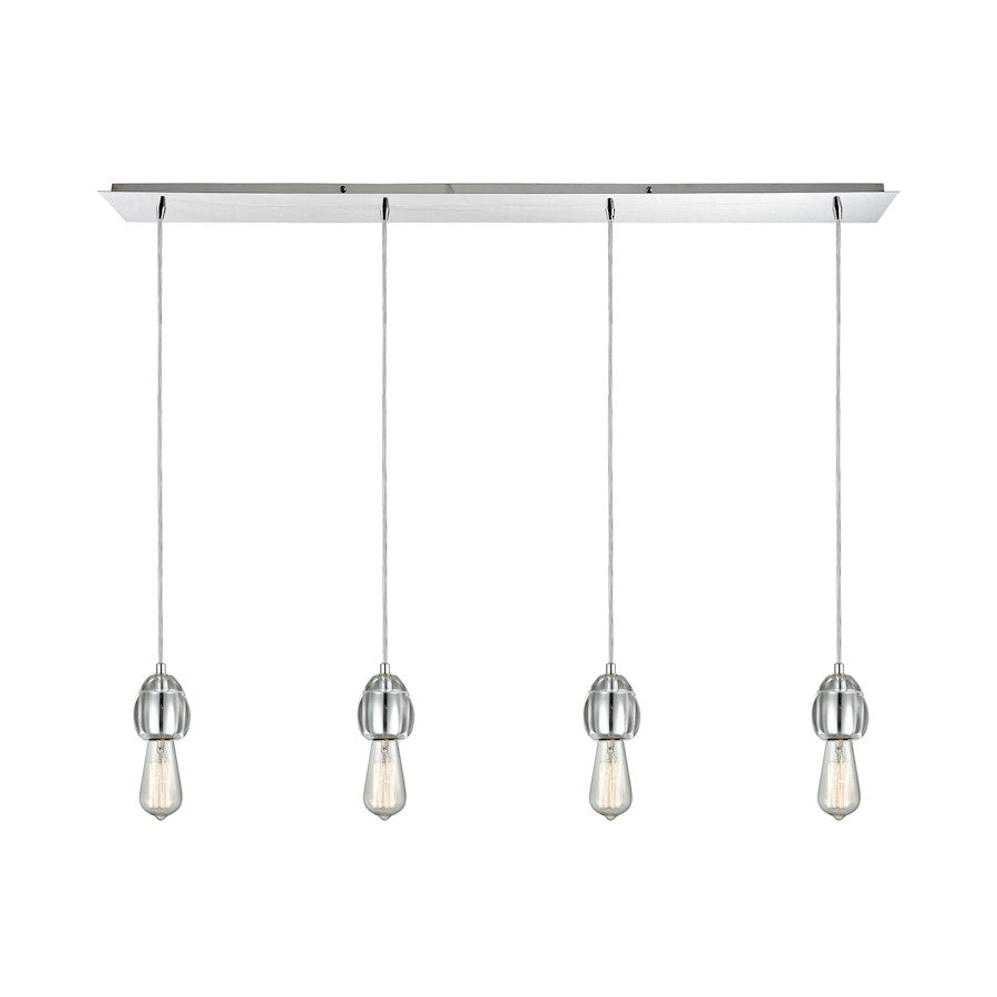ELK Lighting Socketholder Linear LP Mini Pendant, Chrome/Glass
