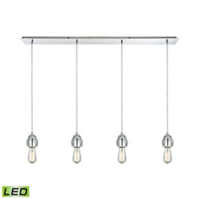 ELK Lighting Socketholder Linear LP Mini Pendant, Chrome/Glass
