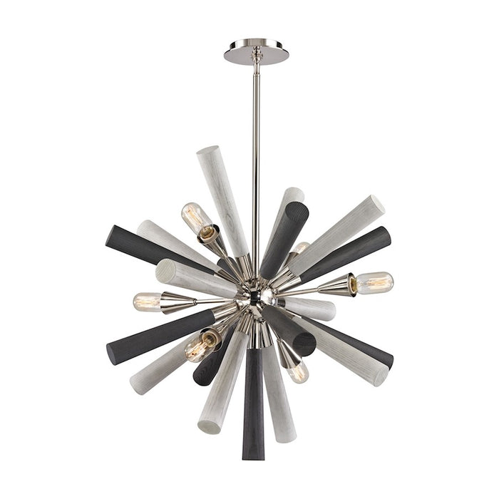 ELK Lighting Solara 6-Light Chandelier, Nickel/Grey Wood Spindles