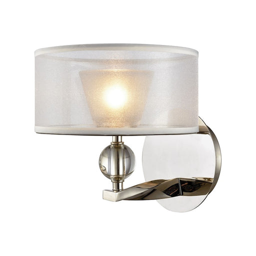 ELK Lighting Corisande Wall Sconce Lamp, Nickel/Silver Drum