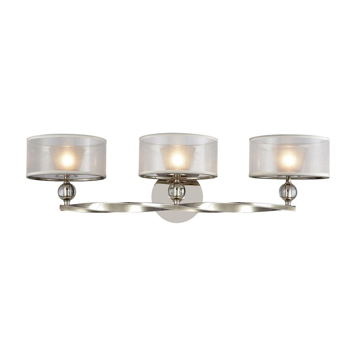 ELK Lighting Corisande Vanity Lamp, Nickel/Silver Drum Shades