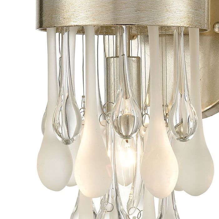 ELK Lighting Morning Frost 1-Light Sconce, Silver/Clear /Frosted Drops
