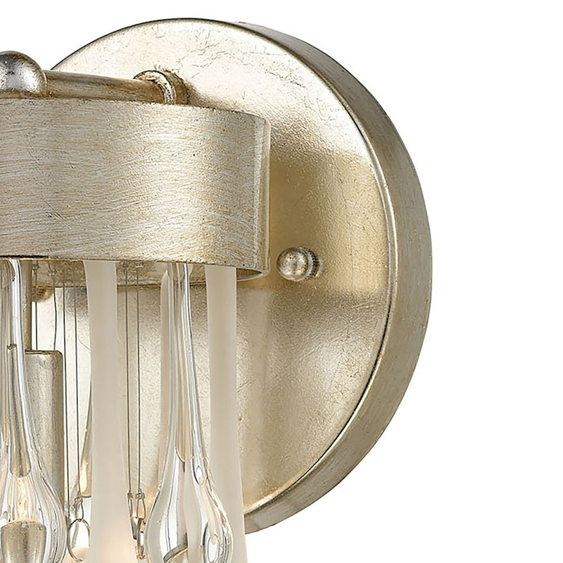 ELK Lighting Morning Frost 1-Light Sconce, Silver/Clear /Frosted Drops