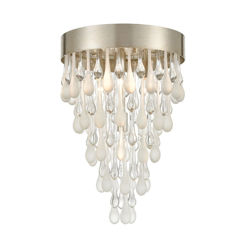 ELK Lighting Morning Frost 4-Light Flush, Silver/Clear /Frosted Drops