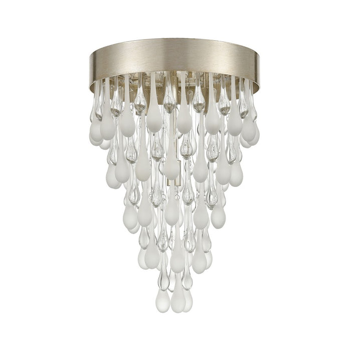 ELK Lighting Morning Frost 4-Light Flush, Silver/Clear /Frosted Drops