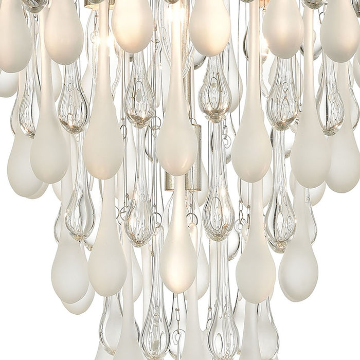 ELK Lighting Morning Frost 4-Light Flush, Silver/Clear /Frosted Drops