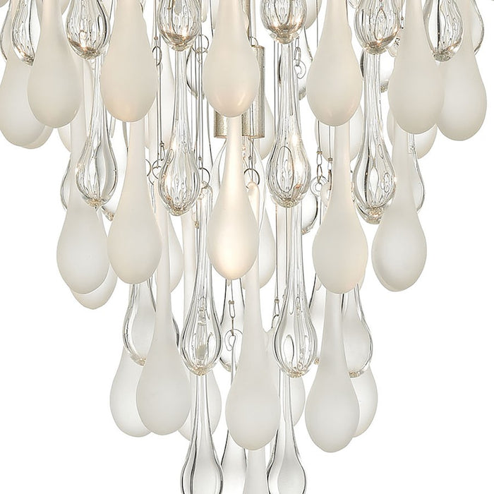 ELK Lighting Morning Frost 4-Light Flush, Silver/Clear /Frosted Drops