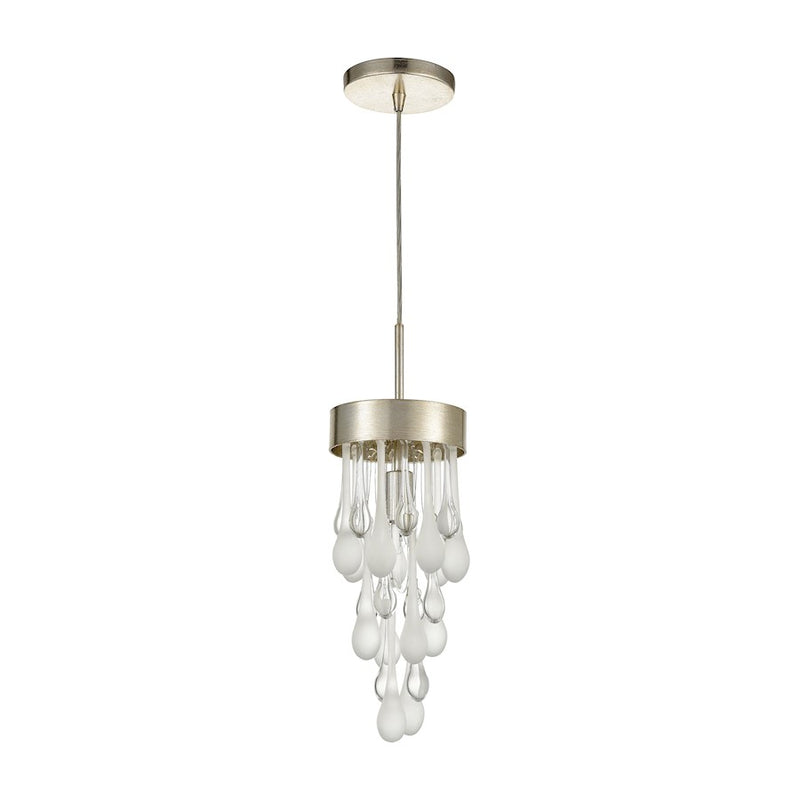 ELK Lighting Morning Frost 1-Light Mini Pendant, Silver/Clear