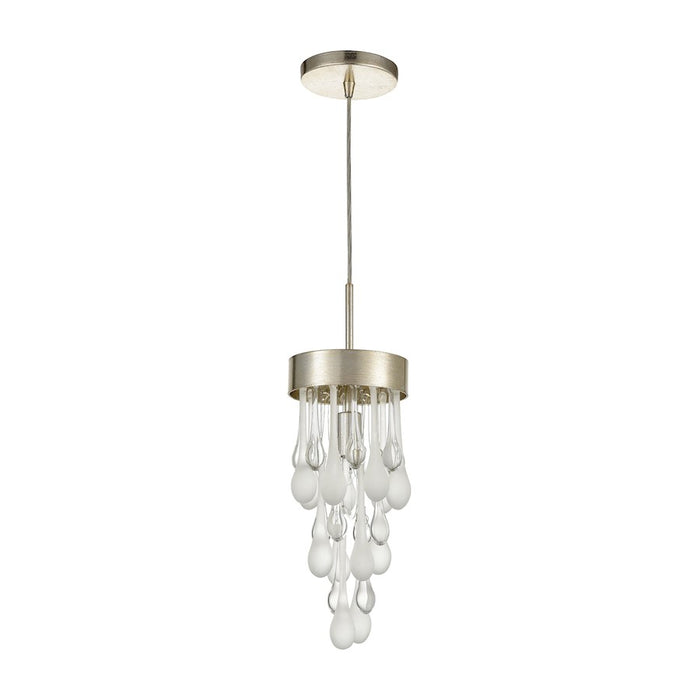 ELK Lighting Morning Frost 1-Light Mini Pendant, Silver/Clear