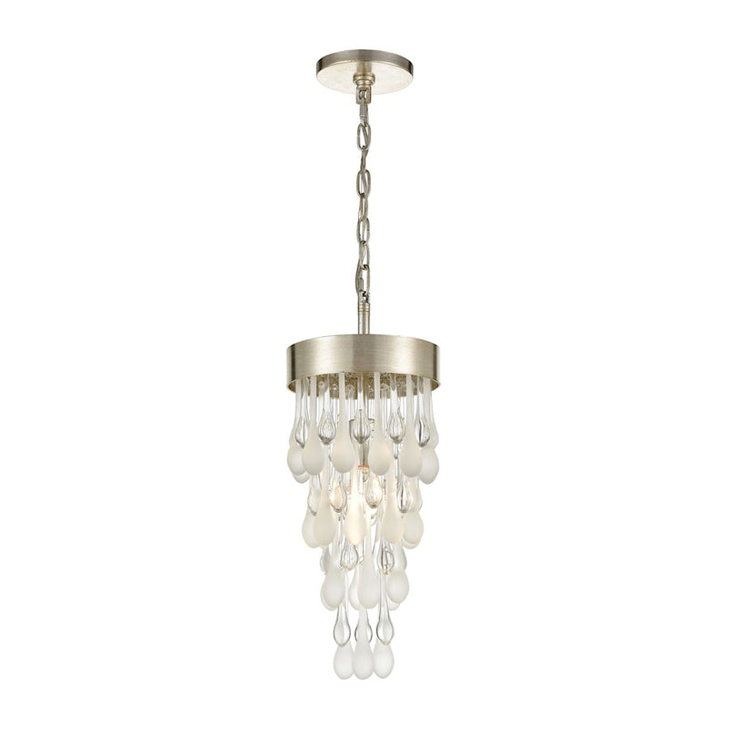 ELK Lighting Morning Frost 1-Light Mini Pendant, Silver/Clear