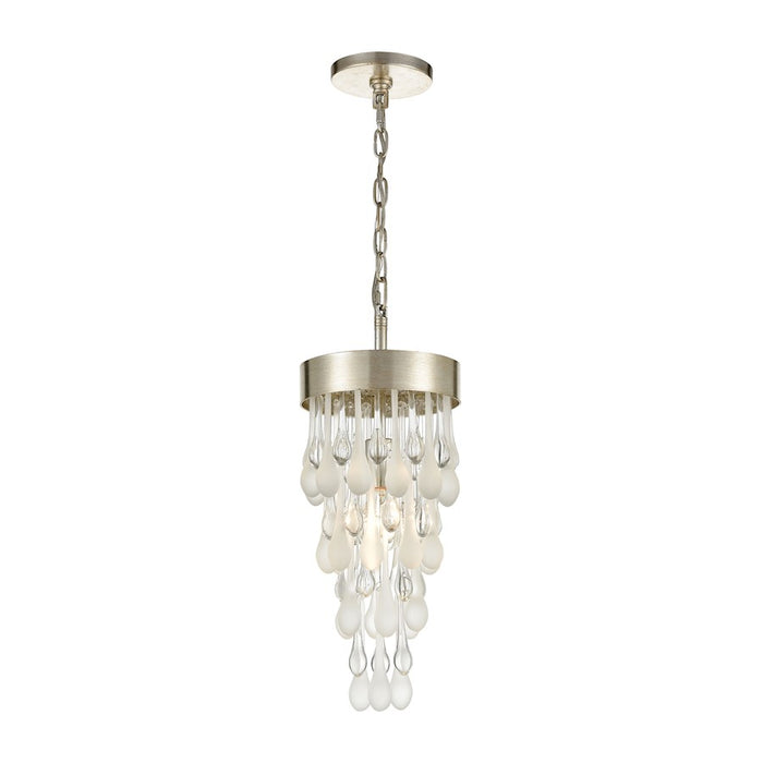 ELK Lighting Morning Frost 1-Light Mini Pendant, Silver/Clear