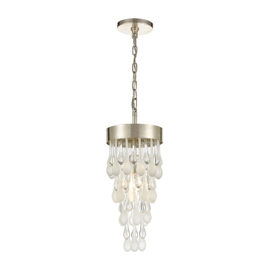 ELK Lighting Morning Frost 1-Light Mini Pendant, Silver/Clear