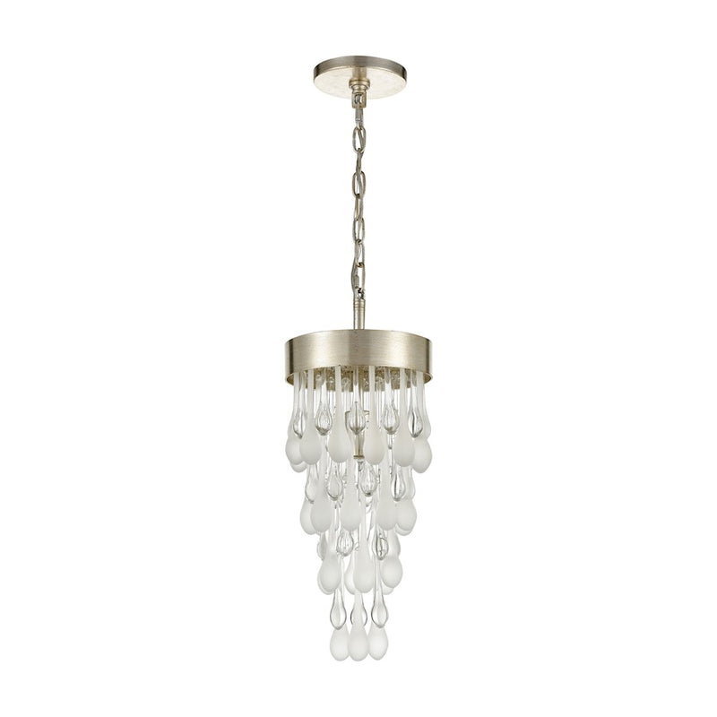 ELK Lighting Morning Frost 1-Light Mini Pendant, Silver/Clear