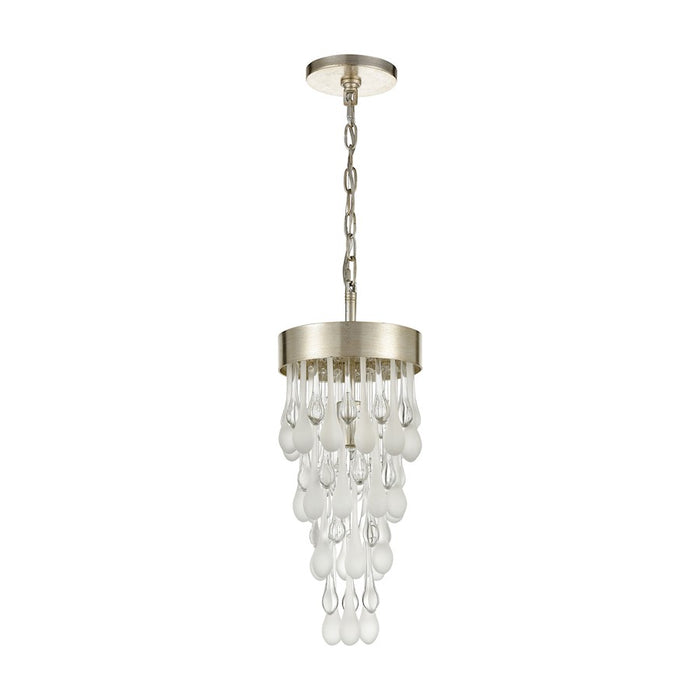 ELK Lighting Morning Frost 1-Light Mini Pendant, Silver/Clear