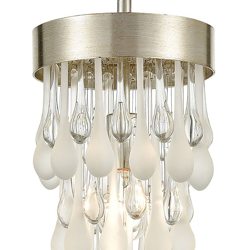 ELK Lighting Morning Frost 1-Light Mini Pendant, Silver/Clear