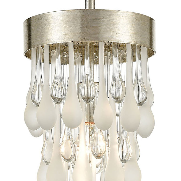 ELK Lighting Morning Frost 1-Light Mini Pendant, Silver/Clear