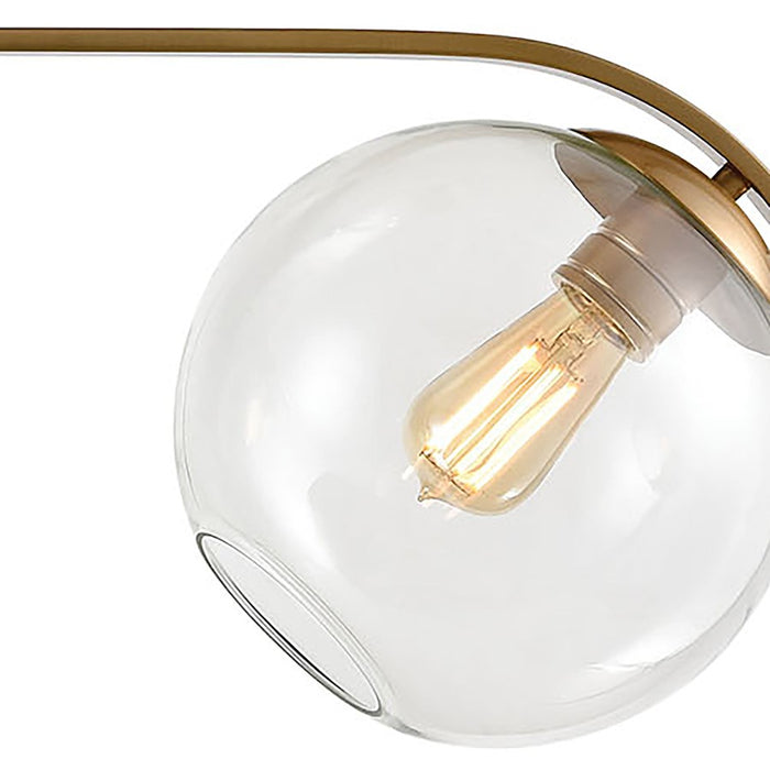 ELK Lighting Collective 3-Light Island Light, Satin Brass/Clear Glass
