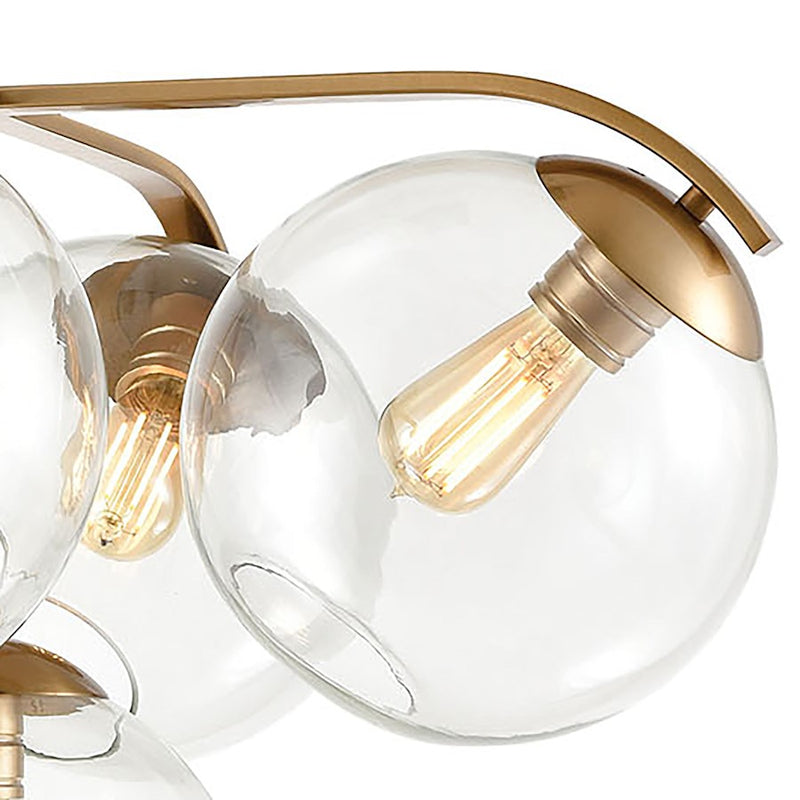 ELK Lighting Collective 5-Light Chandelier, Satin Brass/Clear Glass
