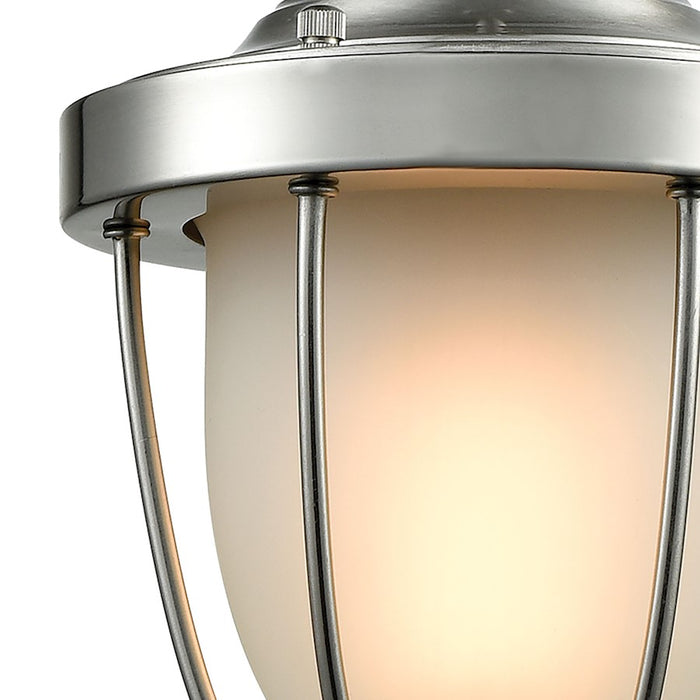 ELK Lighting Sturgis 1-Light Mini Pendant, Nickel/Frosted Blown Glass