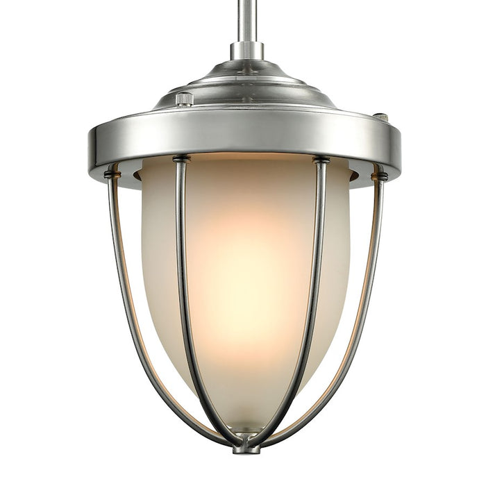ELK Lighting Sturgis 1-Light Mini Pendant, Nickel/Frosted Blown Glass