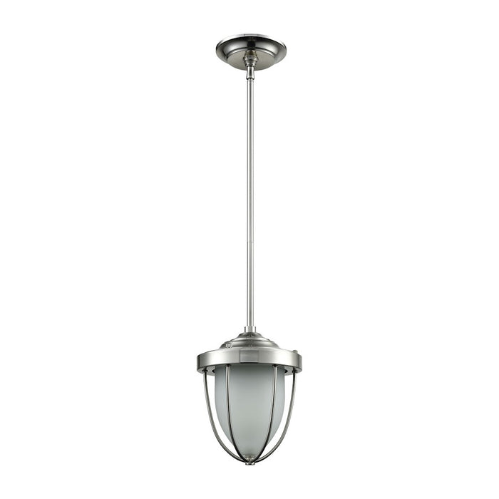 ELK Lighting Sturgis 1-Light Mini Pendant, Nickel/Frosted Blown Glass
