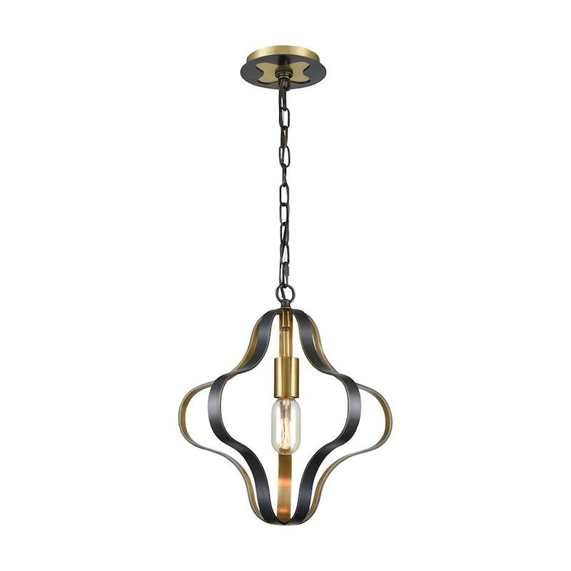 ELK Lighting Janis 1-Light Pendant, Aged Bronze and Aged Brass